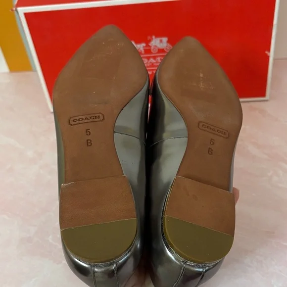 Coach Tabitha Mirror Metallic Warm Pewter Loafers - Picture 4 of 9